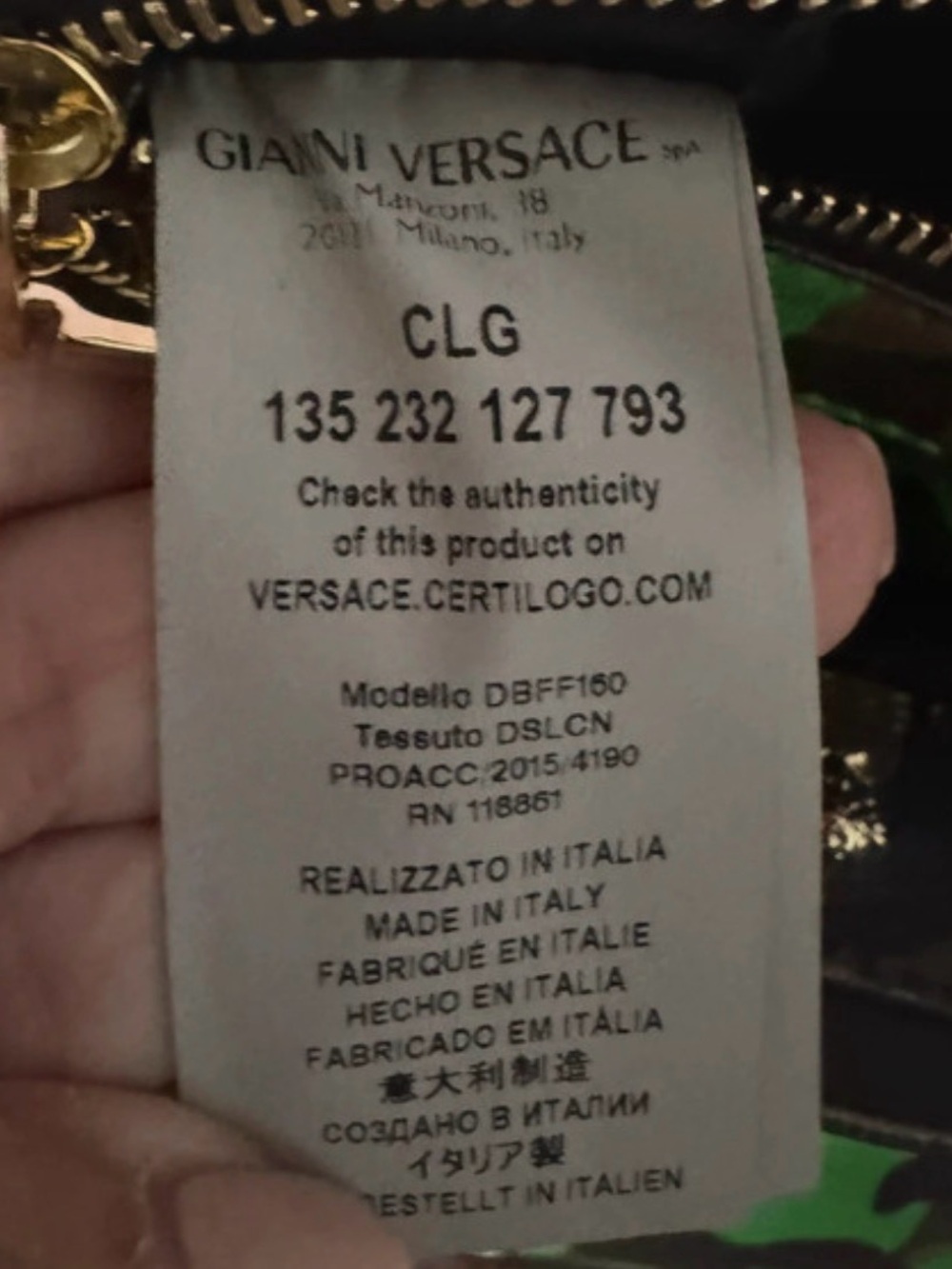 FOR A only...Gianni Versace Green and Black Camo Shoulder Bag with Medusa Detail - Picture 7 of 7